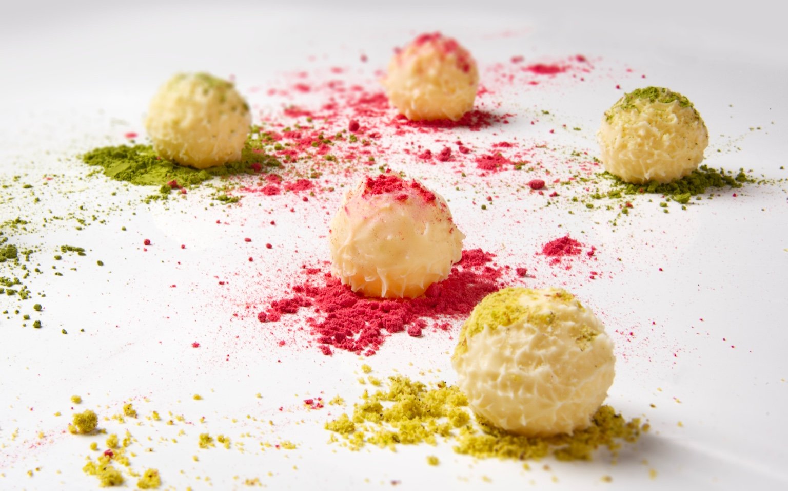 Chocolate Truffles Blonc. Soft sweetness, a hush of white.