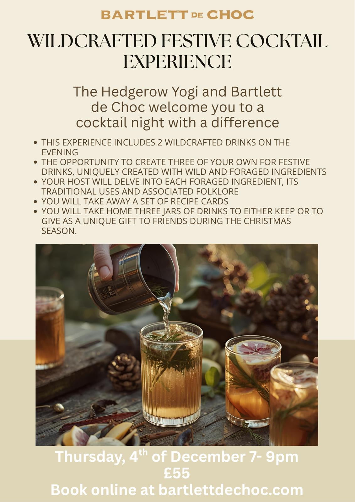 Thursday 4th December, Wildcrafted Festive Cocktail Experience
