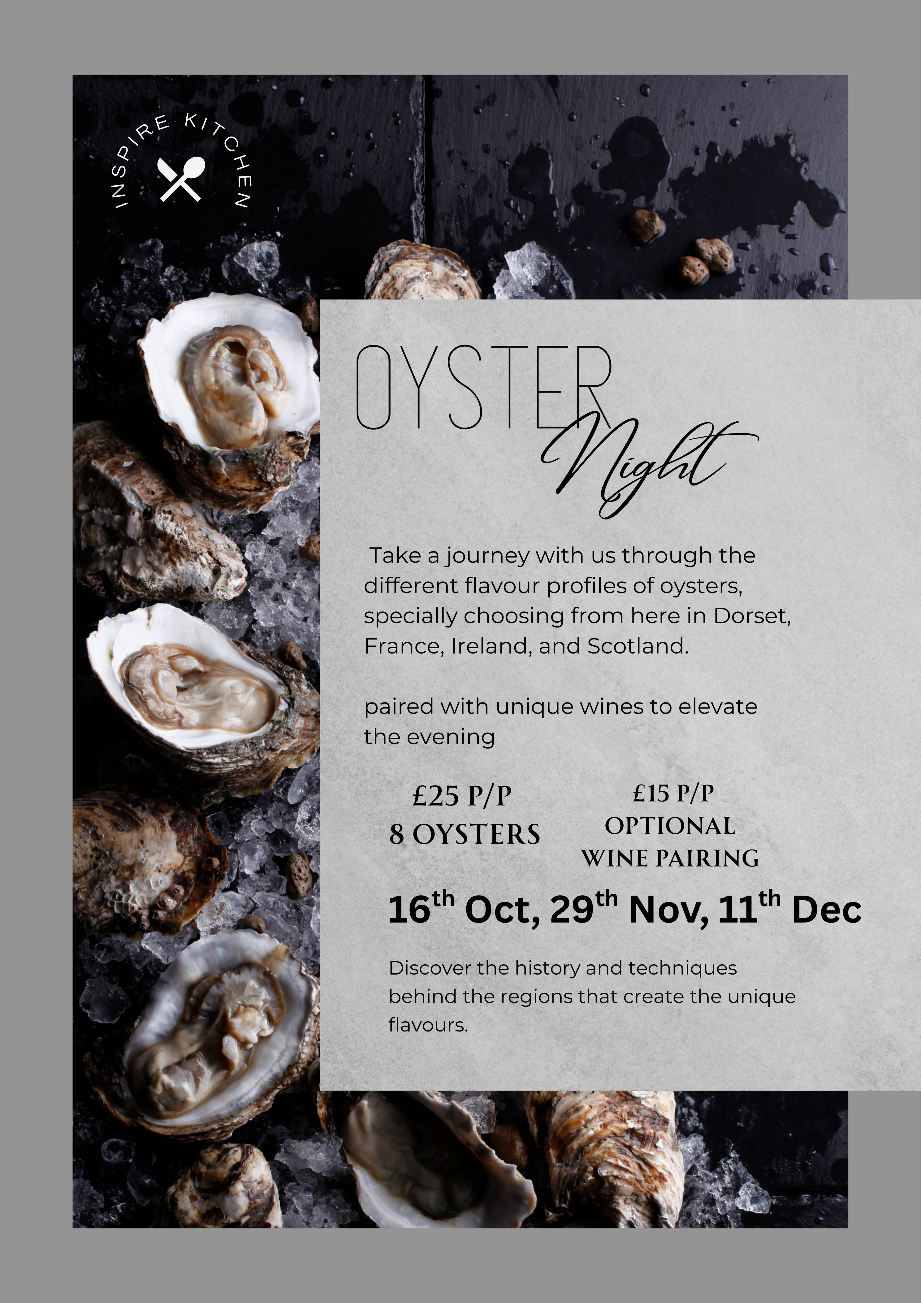 Oyster Night from the North Atlantic 29th Nov 7PM-9PM